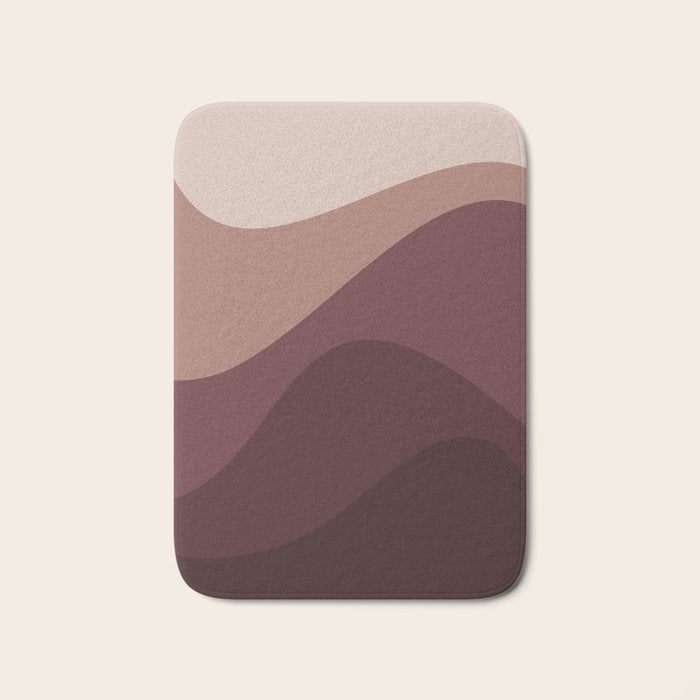 Abstract Color Waves VI Neutral Red Tones Bath Mat Gallery Image 1