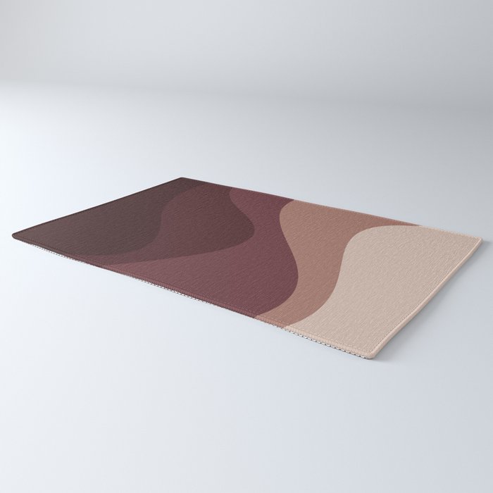 Abstract Color Waves VI Neutral Red Tones Rug Gallery Image 3