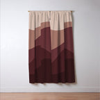 Abstract Color Waves VI Neutral Red Tones Window Curtain Gallery Image 3