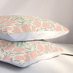 Pastel Peach Peonies - Retro botanical Pillow Sham Gallery Image 3