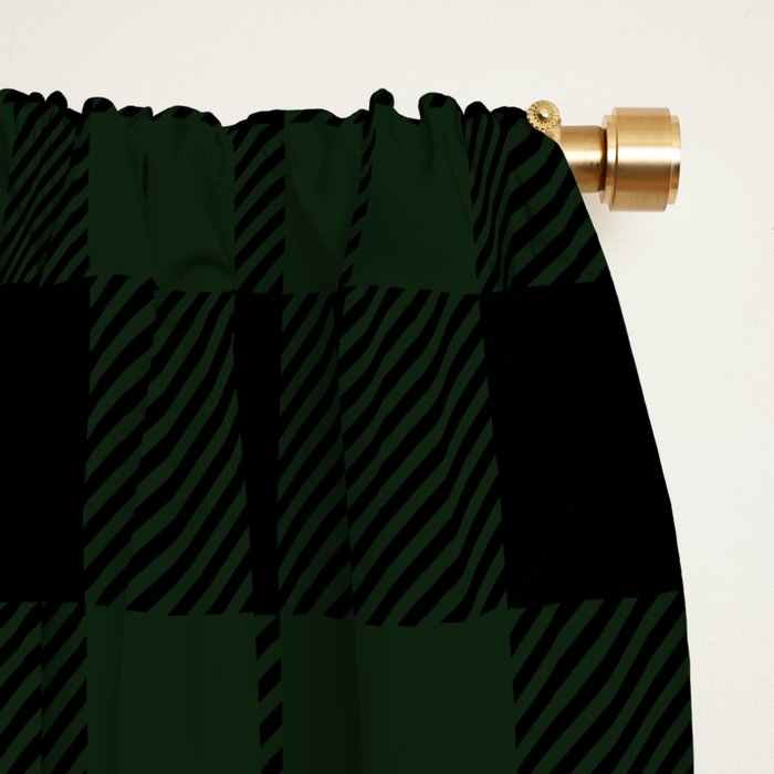 Plaid (Dark green) Window Curtain Gallery Image 2