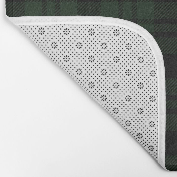 Plaid (Dark green) Bath Mat Gallery Image 2