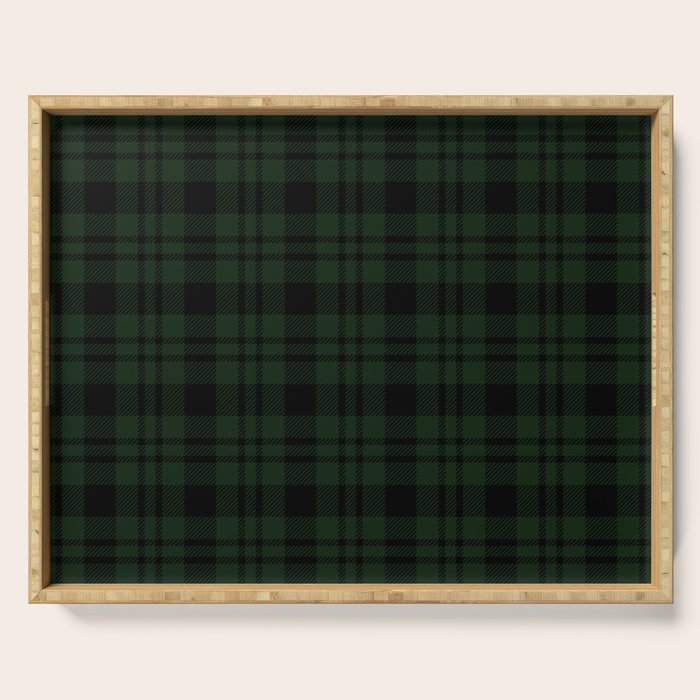Plaid (Dark green) Serving Tray Gallery Image 1