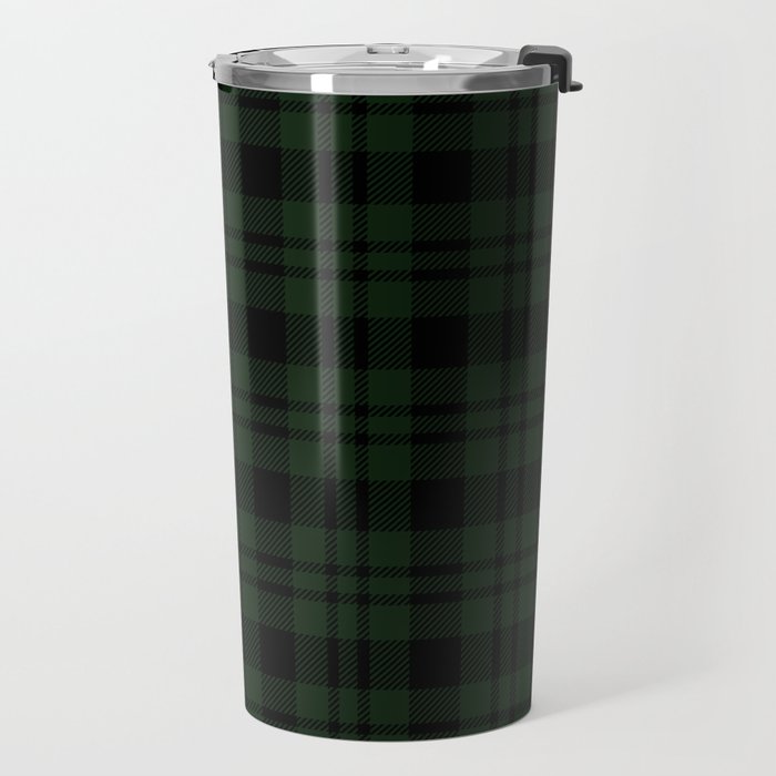 Plaid (Dark green) Travel Mug Gallery Image 2