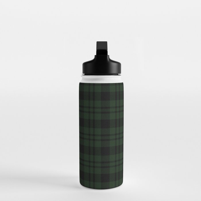 Plaid (Dark green) Water Bottle Gallery Image 3