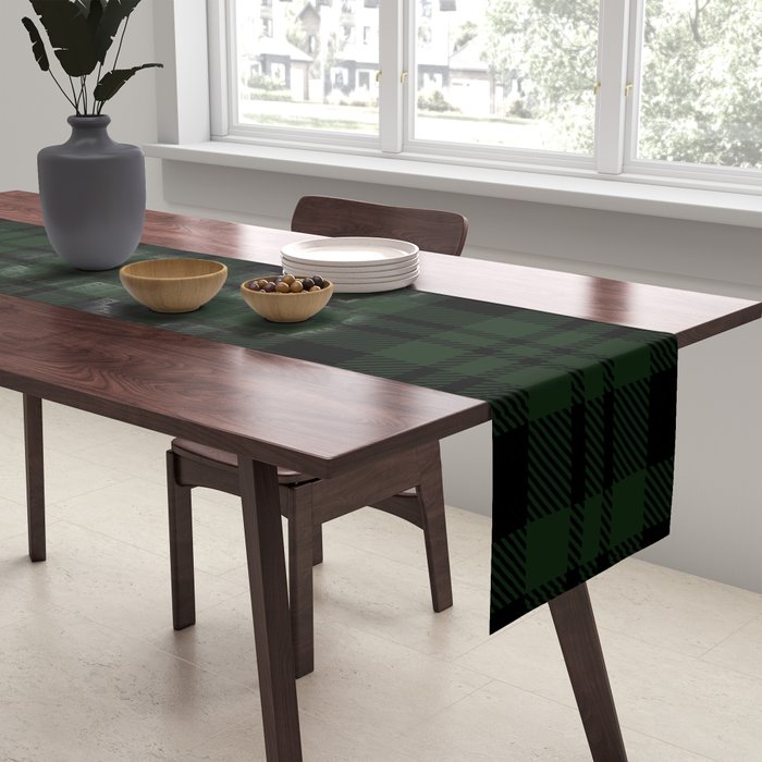 Plaid (Dark green) Table Runner Gallery Image 2