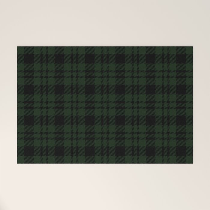 Plaid (Dark green) Welcome Mat Gallery Image 1