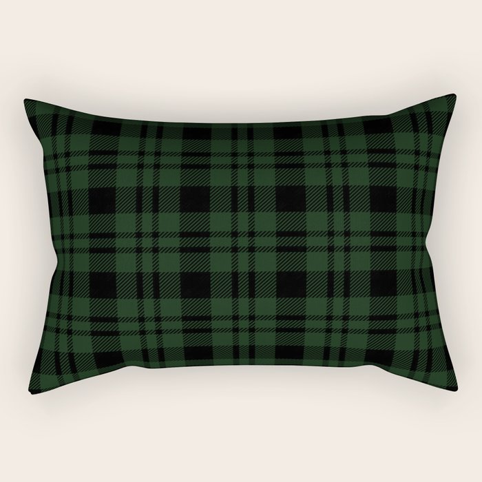Plaid (Dark green) Rectangular Pillow Gallery Image 2