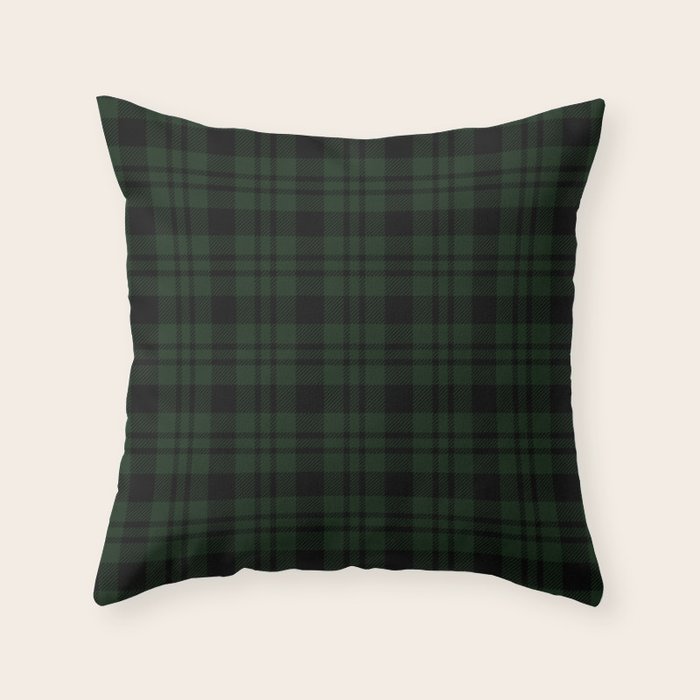 Plaid (Dark green) Throw Pillow Gallery Image 6
