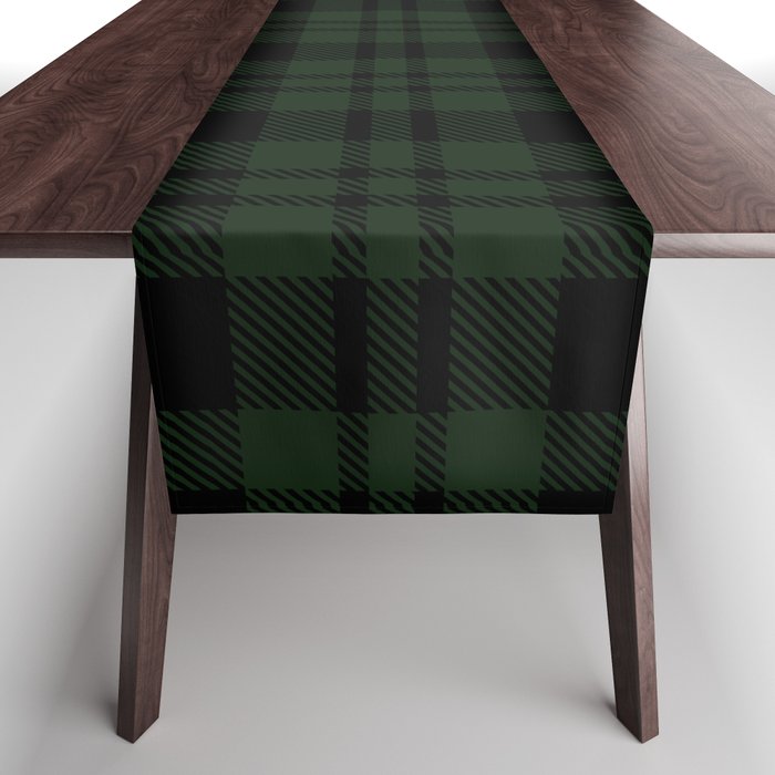 Plaid (Dark green) Table Runner Gallery Image 1