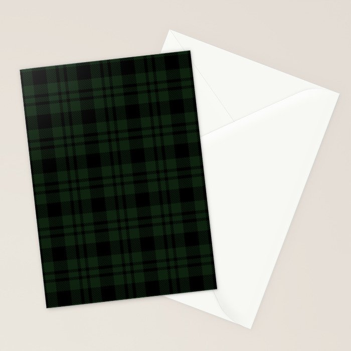 Plaid (Dark green) Stationery Card Gallery Image 2