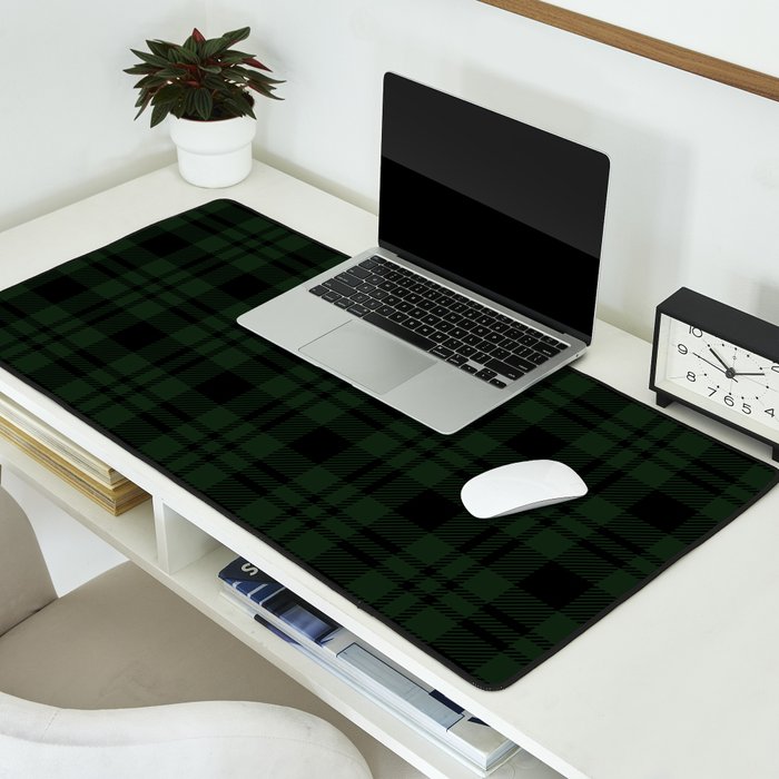 Plaid (Dark green) Desk Mat Gallery Image 2