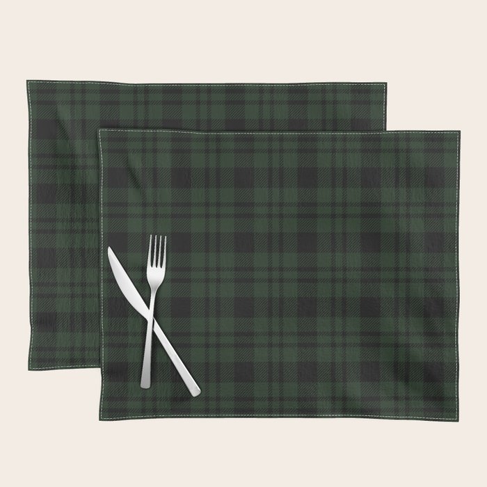 Plaid (Dark green) Placemat Gallery Image 1