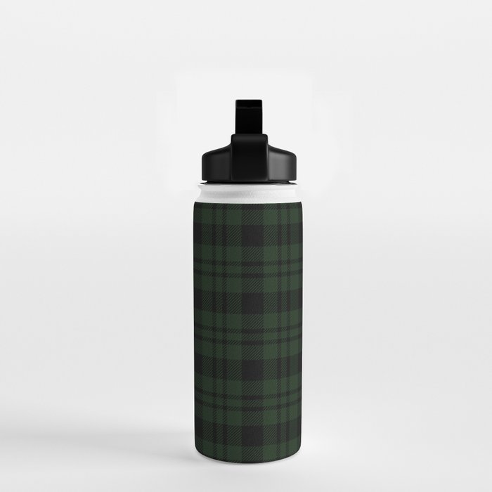 Plaid (Dark green) Water Bottle Gallery Image 2