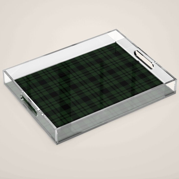 Plaid (Dark green) Acrylic Tray Gallery Image 1