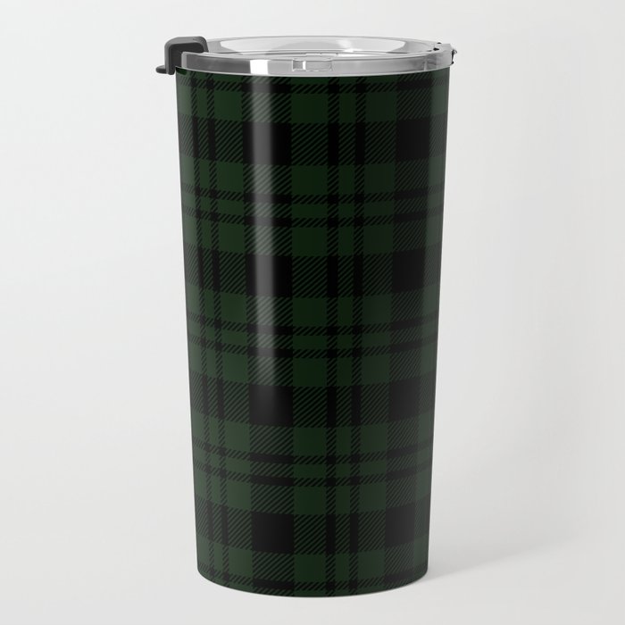 Plaid (Dark green) Travel Mug Gallery Image 3