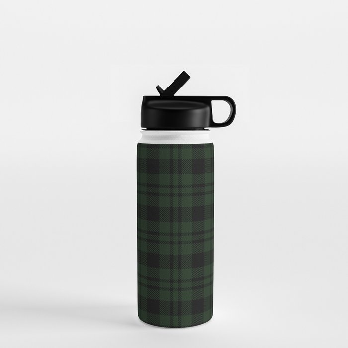 Plaid (Dark green) Water Bottle Gallery Image 1