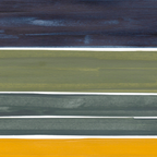 Late November Rothko Inspired Colorful Stripes Navy Blue Olive Green Yellow Coffee Mug Gallery Image 2