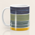Late November Rothko Inspired Colorful Stripes Navy Blue Olive Green Yellow Coffee Mug Gallery Image 3