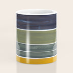 Late November Rothko Inspired Colorful Stripes Navy Blue Olive Green Yellow Coffee Mug Gallery Image 4