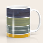 Late November Rothko Inspired Colorful Stripes Navy Blue Olive Green Yellow Coffee Mug Gallery Image 1