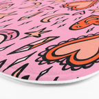 Love Witch Print in Pink Bath Mat Gallery Image 3