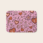 Love Witch Print in Pink Bath Mat Gallery Image 1