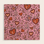 Love Witch Print in Pink Wood Wall Art Gallery Image 1