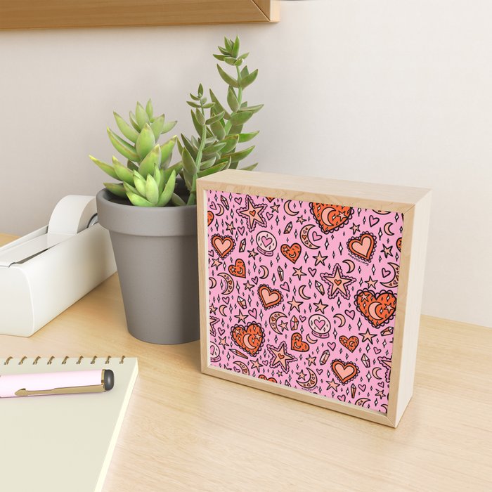 Love Witch Print in Pink Mini Art Print Gallery Image 2