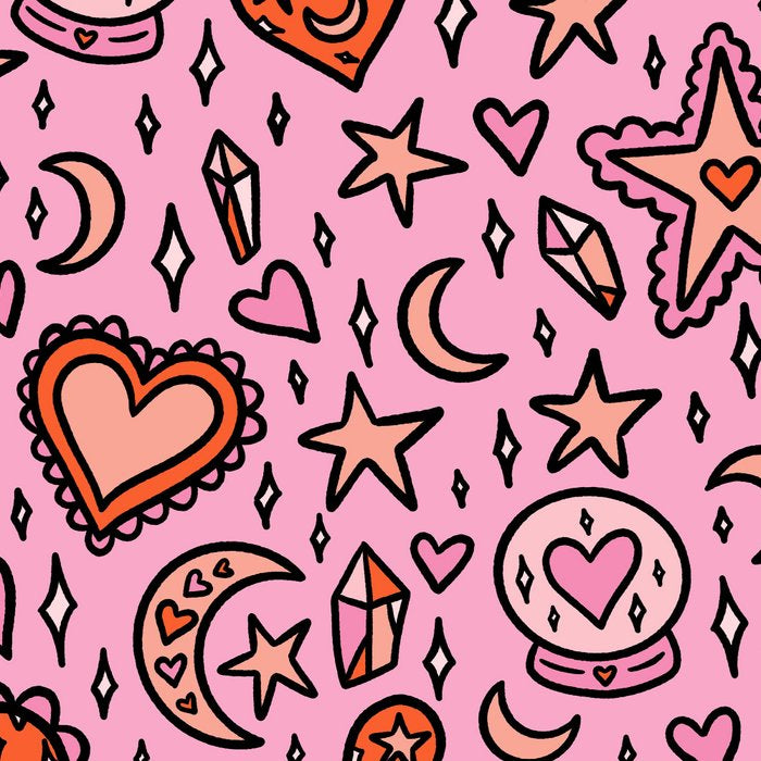 Love Witch Print in Pink Coffee Mug Gallery Image 2