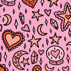 Love Witch Print in Pink Coffee Mug Gallery Image 2