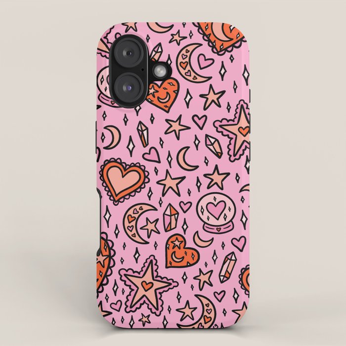 Love Witch Print in Pink iPhone Case Gallery Image 1