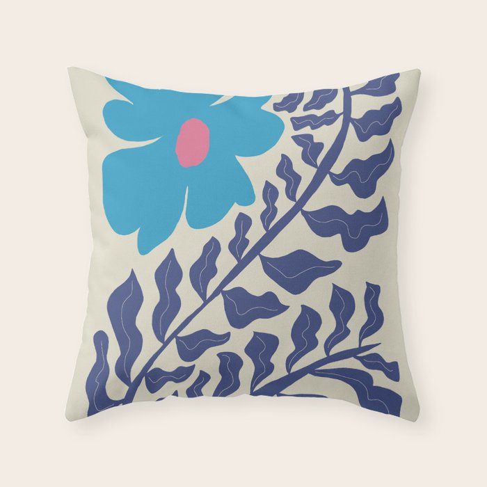 Blue fern Throw Pillow Gallery Image 6