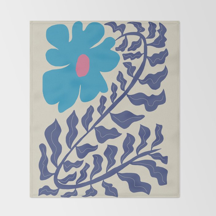 Blue fern Throw Blanket Gallery Image 2