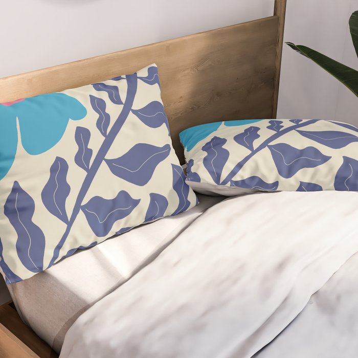 Blue fern Pillow Sham Gallery Image 2