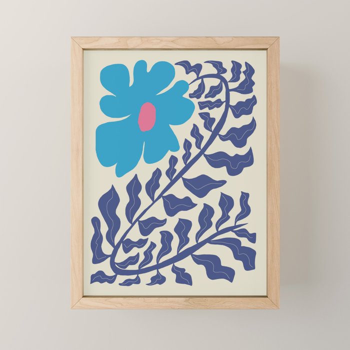 Blue fern Mini Art Print Gallery Image 1