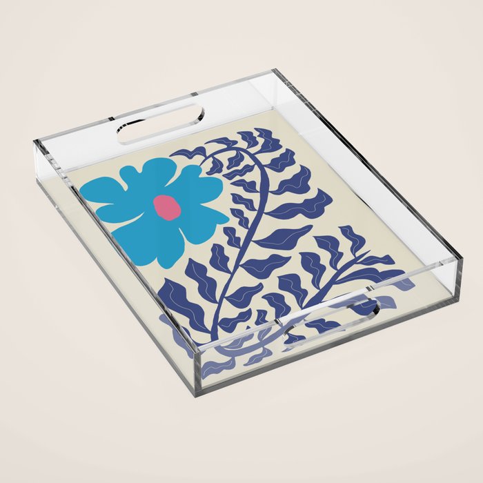 Blue fern Acrylic Tray Gallery Image 1