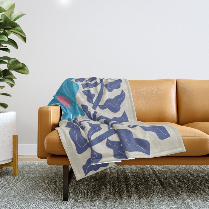 Blue fern Throw Blanket Gallery Image 1