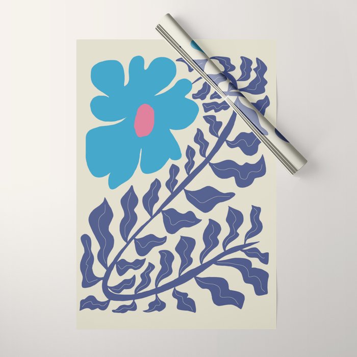 Blue fern Wrapping Paper Gallery Image 1