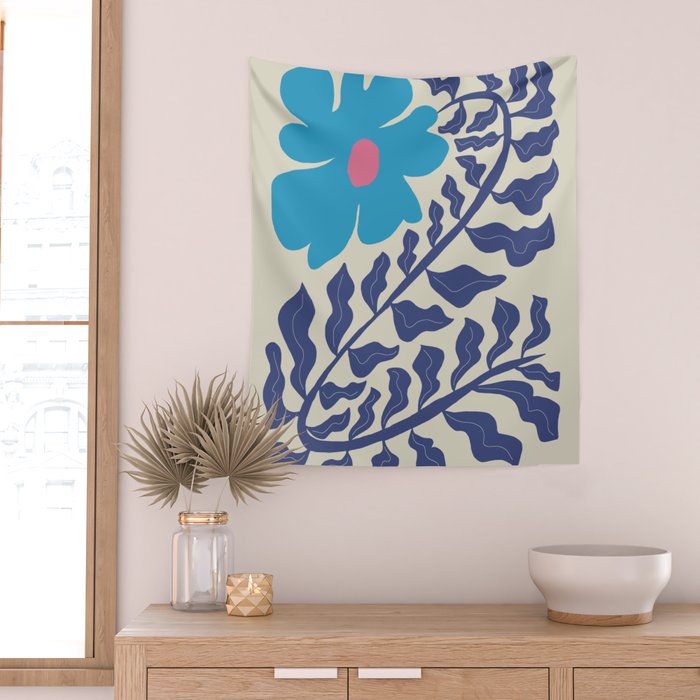 Blue fern Wall Tapestry Gallery Image 2