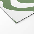 Retro Liquid Swirl Contemporary Abstract Pattern 2 in Fern Green and White Welcome Mat Gallery Image 2