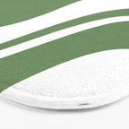Retro Liquid Swirl Contemporary Abstract Pattern 2 in Fern Green and White Bath Mat Gallery Image 3