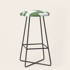 Retro Liquid Swirl Contemporary Abstract Pattern 2 in Fern Green and White Stool Gallery Image 1