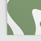 Retro Liquid Swirl Contemporary Abstract Pattern 2 in Fern Green and White Poster Gallery Image 3