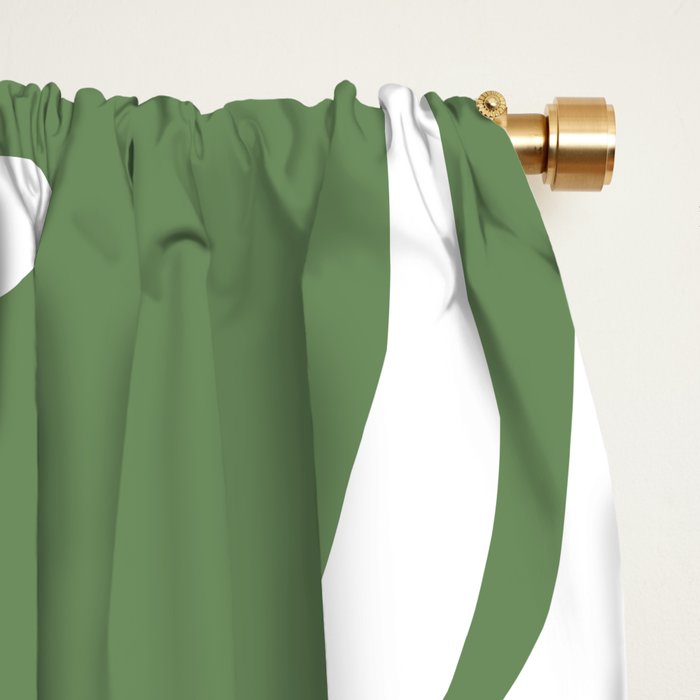 Retro Liquid Swirl Contemporary Abstract Pattern 2 in Fern Green and White Window Curtain Gallery Image 2