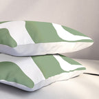 Retro Liquid Swirl Contemporary Abstract Pattern 2 in Fern Green and White Pillow Sham Gallery Image 3
