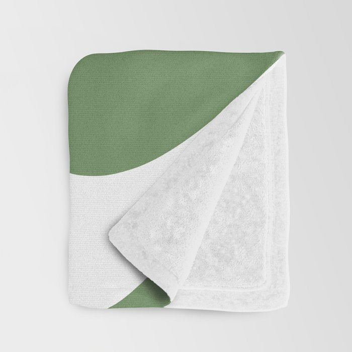 Retro Liquid Swirl Contemporary Abstract Pattern 2 in Fern Green and White Throw Blanket Gallery Image 3