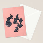 Black bunnies born from Manga ink Stationery Card Gallery Image 2
