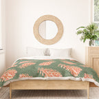 Dancing Pinecones in Sage Green & Red Duvet Cover Gallery Image 3