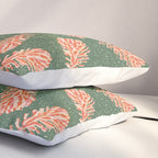 Dancing Pinecones in Sage Green & Red Pillow Sham Gallery Image 3